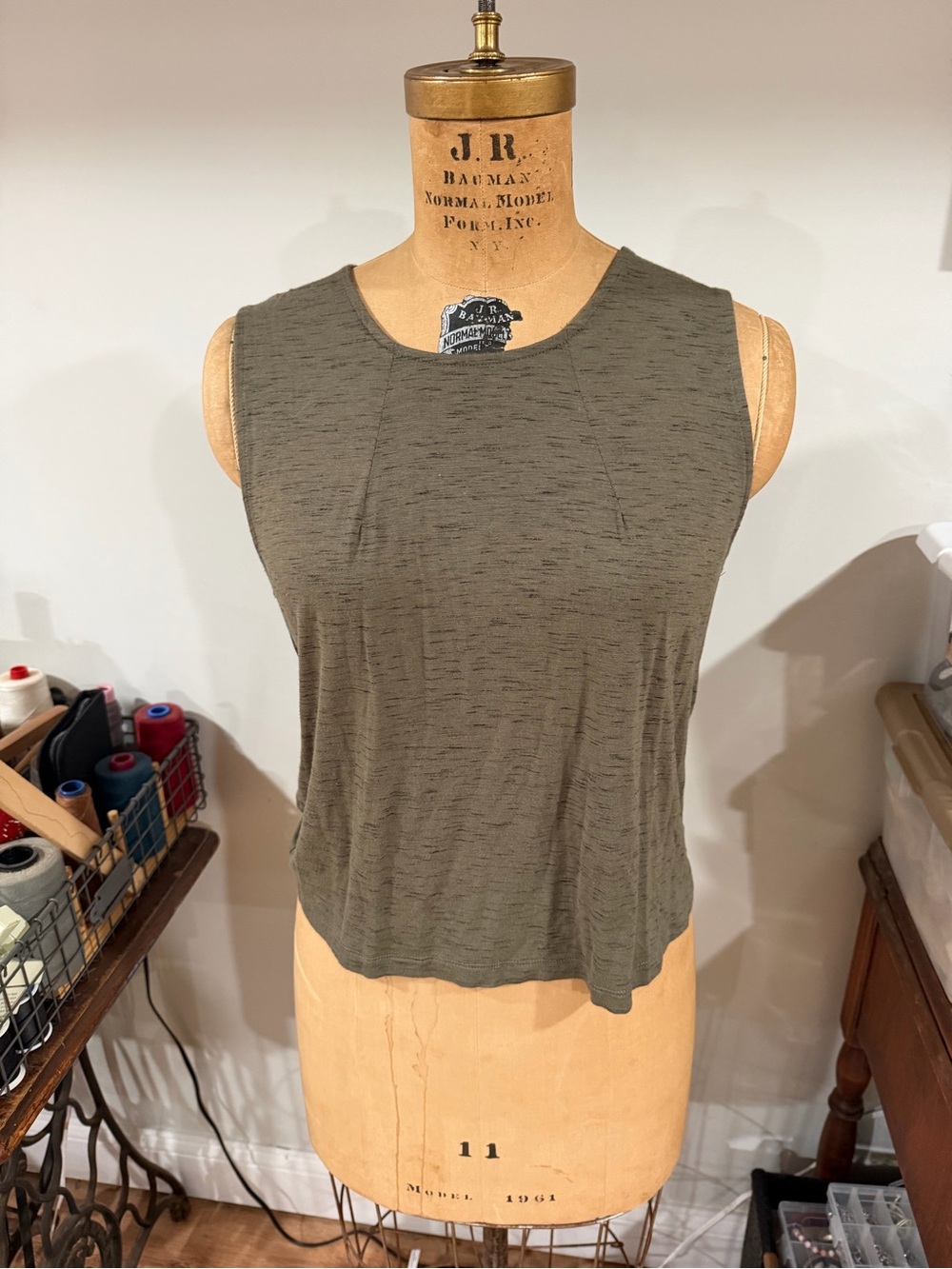 Cotton On Olive Green Sleeveless Crewneck Tank
